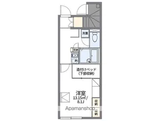 レオパレスボムール西高泊【105号室】の間取り