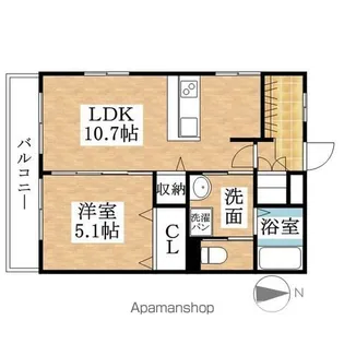 レジデンス八竜【201号室】の間取り
