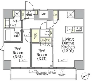 ジオエント町屋【11階】の間取り