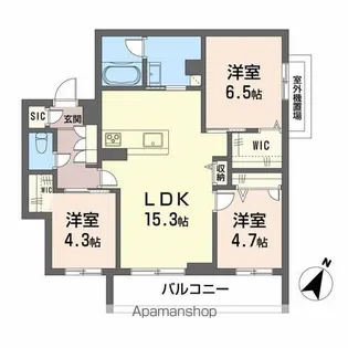 シャーメゾン上大利レジデンス【3階】の間取り