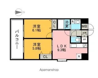 コンダクト福岡東【5階】の間取り