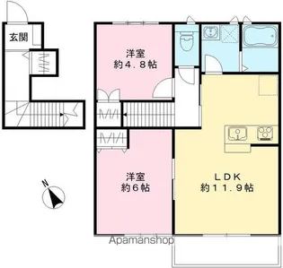 ゼフィール国立【203号室号室】の間取り