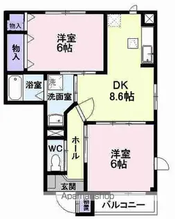 クレストール米沢【1階】の間取り