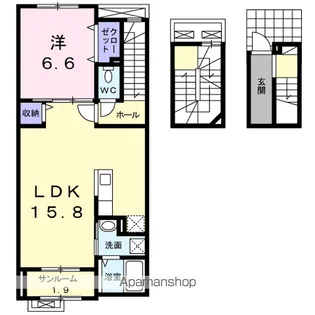 フェリオ河渡【3階】の間取り
