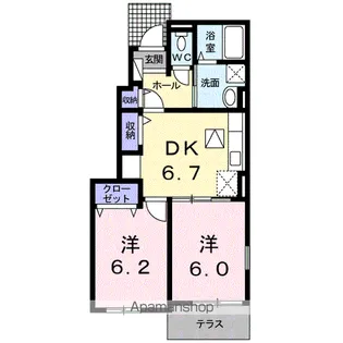 ツインズハウスM【1階】の間取り