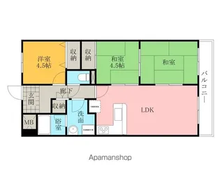 ヒュース一丘弐番館【3階】の間取り