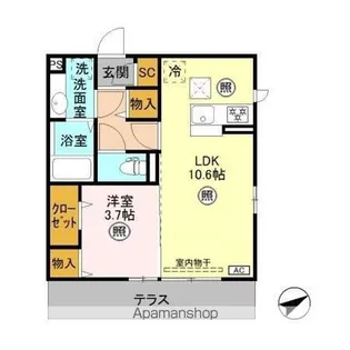 レジデンス リアン【1階】の間取り