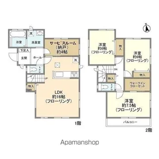 千葉県松戸市上矢切【一戸建】の間取り