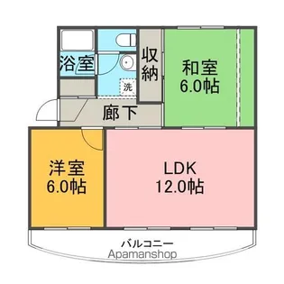遠藤ハイツB【3D号室】の間取り