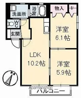 シャーメゾン K 参番館【202号室】の間取り