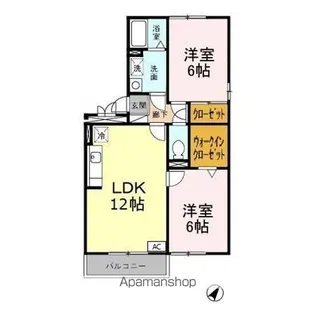 ウエスト ドマーニ D【1階】の間取り