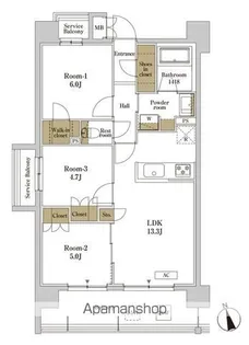RJRプレシア川口【6階】の間取り