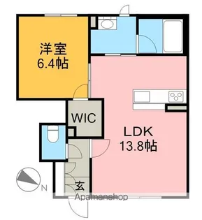 シャーメゾン ソラーレ【1階】の間取り