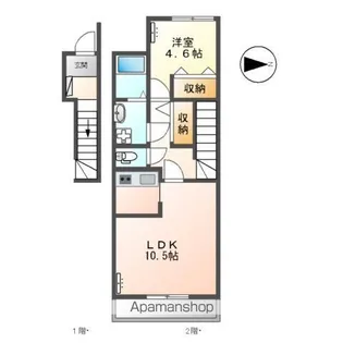フォレスト鹿妻【205号室】の間取り