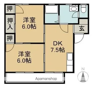 OASIS SATONAKA A棟【103号室】の間取り