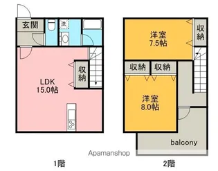 メゾンド・墨 壱号館【1階】の間取り