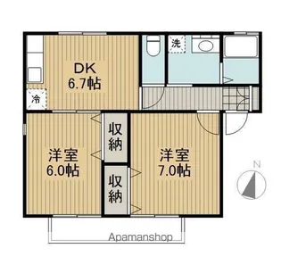 アクシス長山A棟【201号室】の間取り