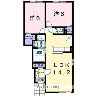 ルーマフォンテA【1階】の間取り