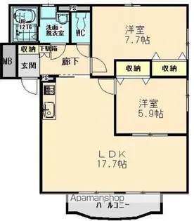 Field Court【1階】の間取り