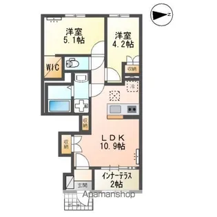 グリーンコート 西の原【107号室】の間取り