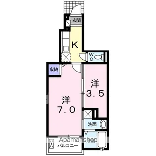 デーア・ルアン【1階】の間取り