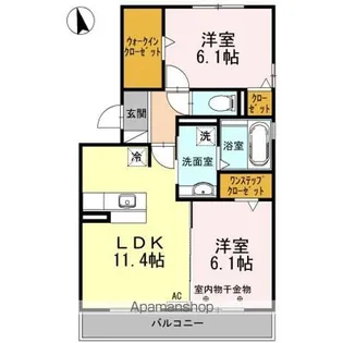ポルトボヌール A【3階】の間取り