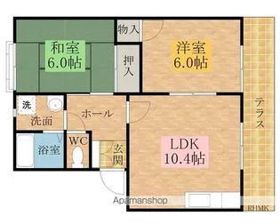 フローラ桜ヶ丘【A102号室】の間取り