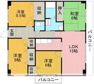 エトワール緑丘【4階】の間取り