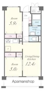 ベルフォート和泉【4階】の間取り