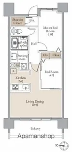 レジディア仙台北四番丁プレイス【10階】の間取り