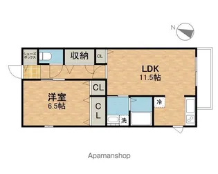 ファミーユ旭ヶ丘Ⅱ【1階】の間取り