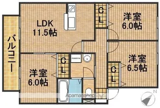 メルベーユⅡB【1階】の間取り