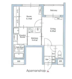 リアンレガーロ平尾ステーション【404号室】の間取り