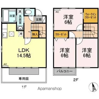 香川県丸亀市土器町東7丁目【テラスハウス】の間取り
