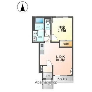 グランシャリオⅡ【102号室】の間取り