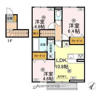 フォレストウッド B棟【2階】の間取り