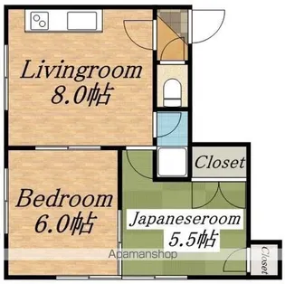 札美マンション【202号室】の間取り