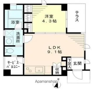 ベルメゾン鷺宮【1階】の間取り