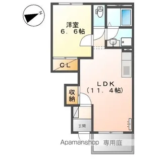 ルチェビスタ【107号室】の間取り