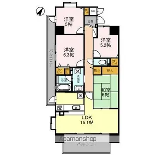 ファミールハイツ泉大津セントハーバーシティ1番館【11階】の間取り