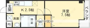 ワンルームマンションフレンディー【3階】の間取り