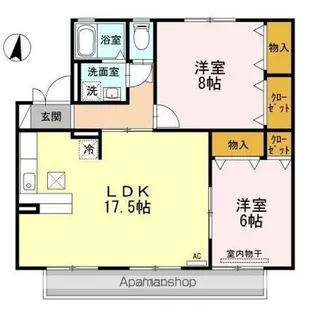 セジュール中道【1階】の間取り