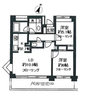 プライムコート磯子屏風ヶ浦【6階】の間取り