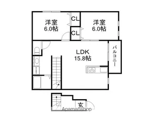 モンレーヴ平津【2階】の間取り