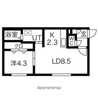 ティアモ新札幌(TIAMO SHINSAPPORO)【1階】の間取り