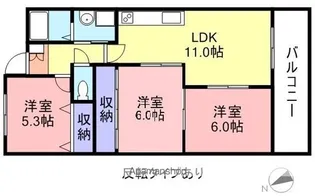 グランデ渡辺【202号室】の間取り