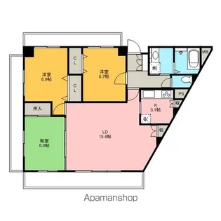 ファヴォール白壁【3階】の間取り