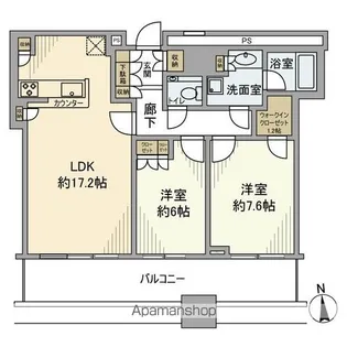 クレストプライムタワー芝【30階】の間取り