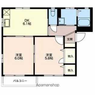 ディアスイースト【2階】の間取り