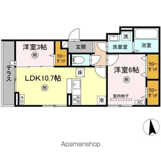 DーROOM CINNAMON【1階】の間取り